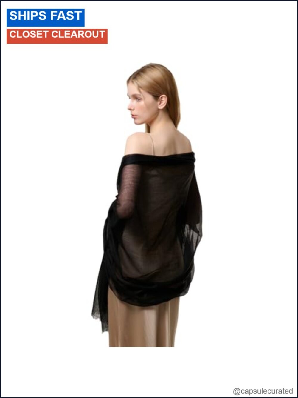 100% Cashmere Shawl Wrap Scarf Featherlight Thin Sheer Oversized Travel Gift